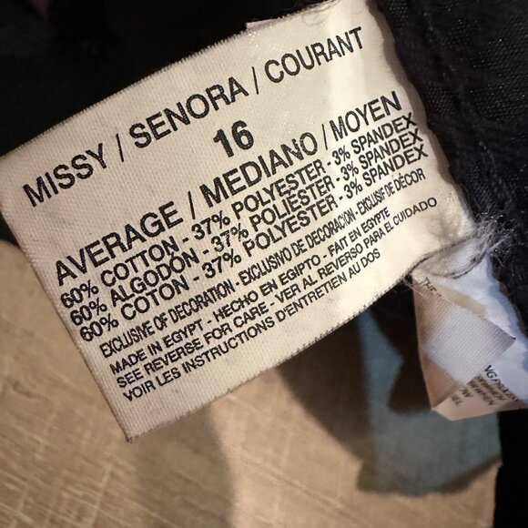 GLORIA VANDERBILT WOMENS NEW LACE BLACK PANTS SIZE 16 AMANDA - Picture 10 of 13